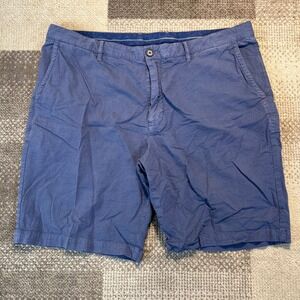 Tommy Bahama Mens 40 Blue Seersucker Cotton Blend Stretch Flat Front Shorts